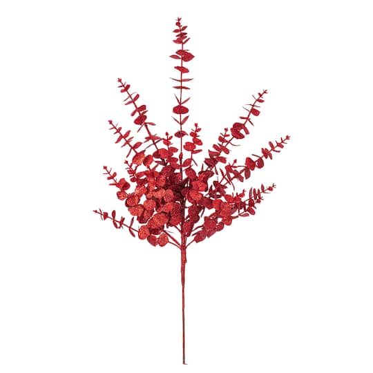 Vickerman 28" Red Artificial Eucalyptus Glitter Sprays, 2ct.